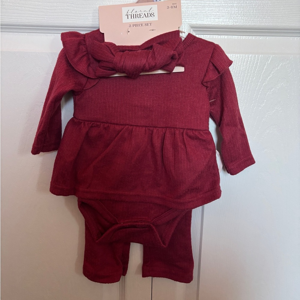 Maroon Baby Outfit Set